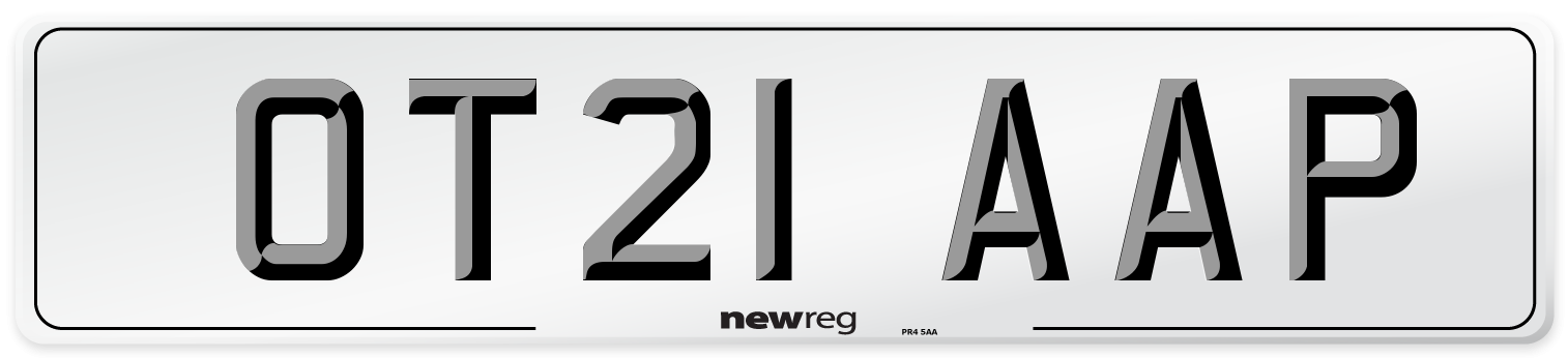 OT21 AAP Number Plate from New Reg